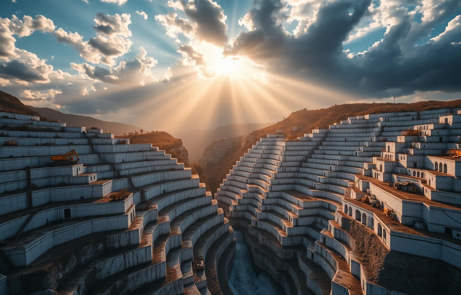 Marble quarry and stone extraction